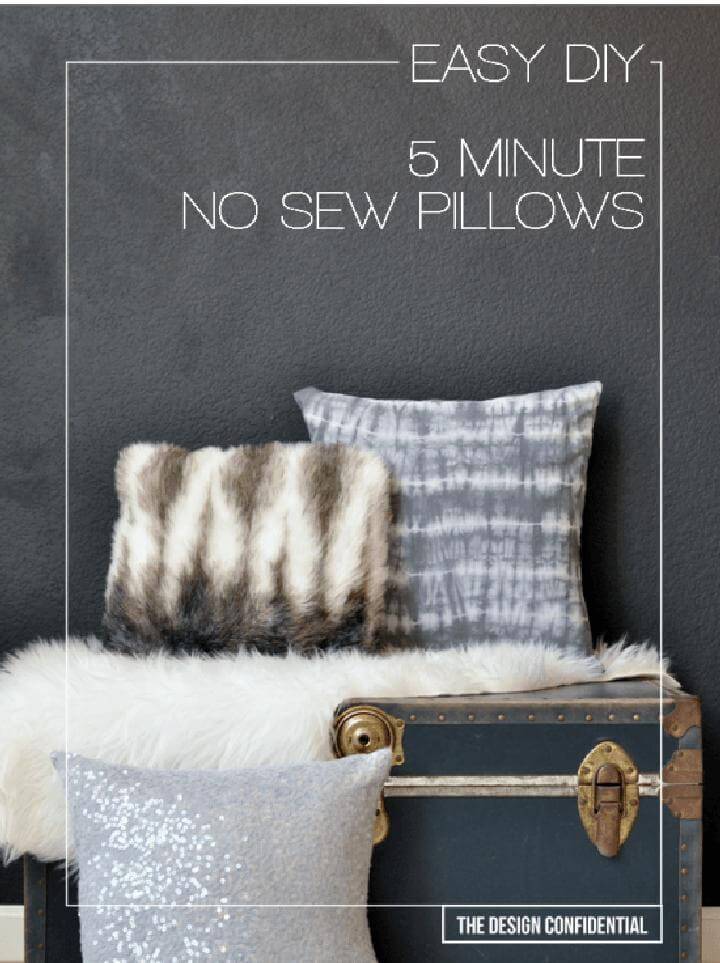 DIY Super Easy 5 Minute No-Sew Pillows