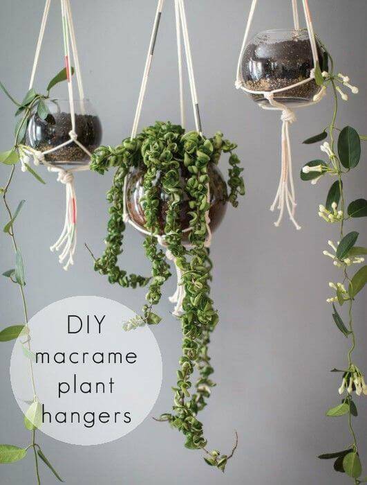Super Easy DIY Macrame Hanging Planter