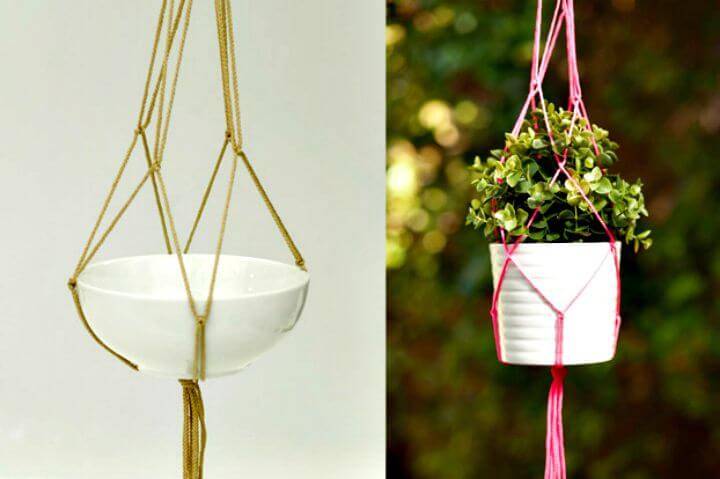 How To Make Super Easy Macrame Plant Hanger - Step By Step Instructions