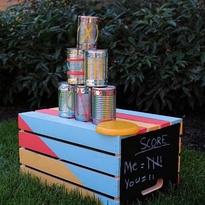 DIY Tin Can Toss Backyard Game 