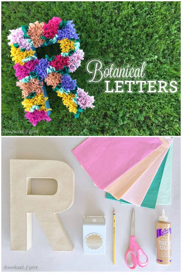 DIY Tissue Paper Flower Letters