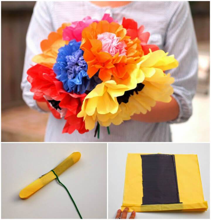 DIY Tissue Paper Flowers Bouquet