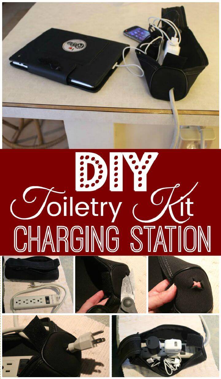 DIY Toiletry Kit Charging Station