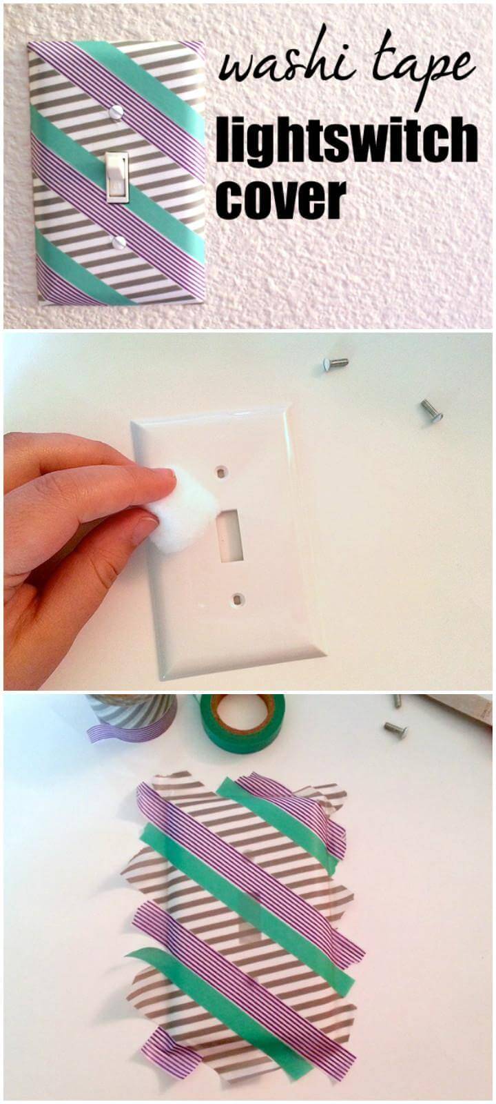 DIY Updated Washi Tape Lightswitch Cover