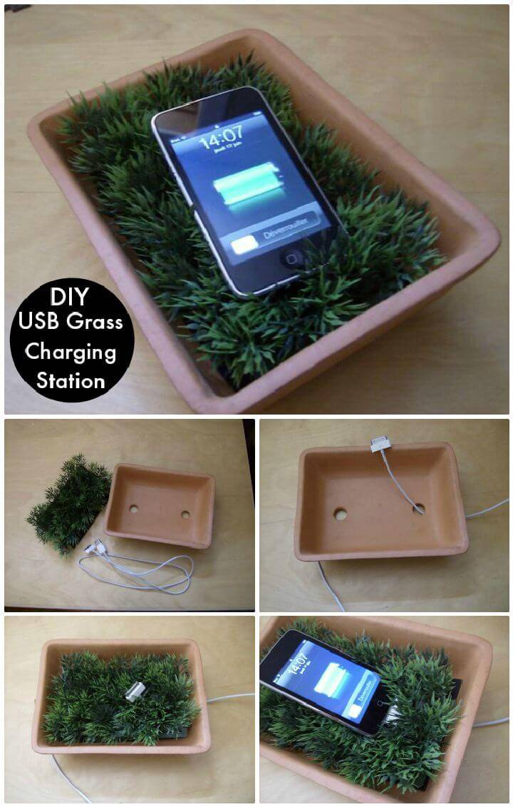 DIY USB Grass Charging Station