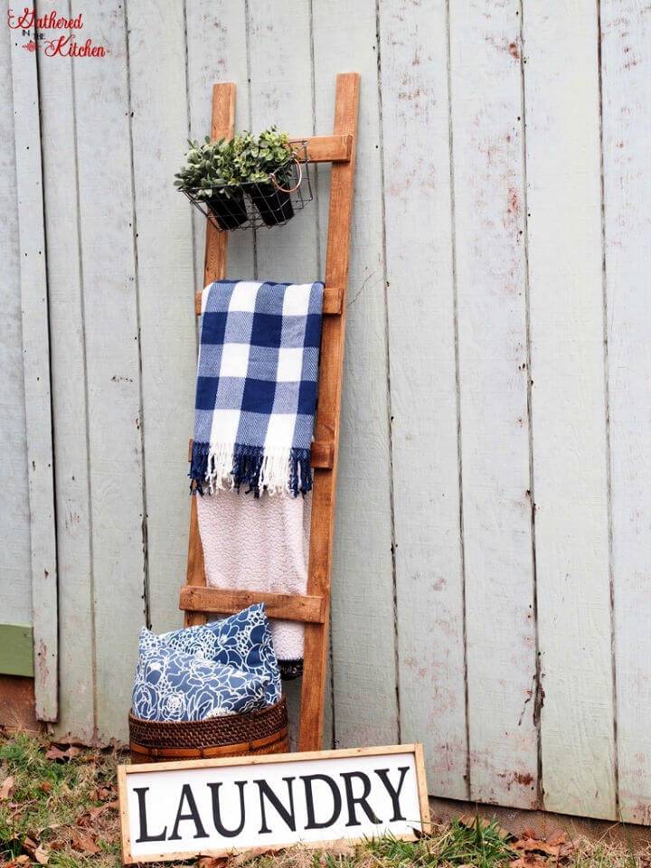 Wooden Blanket Ladder Under $4