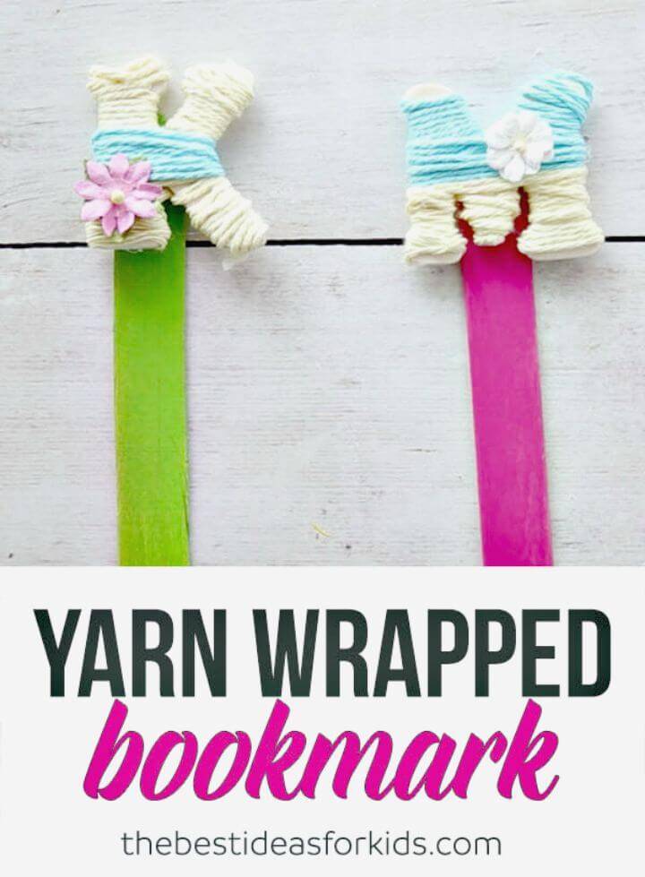 Easy to Make Yarn Wrapped Letter Bookmarks