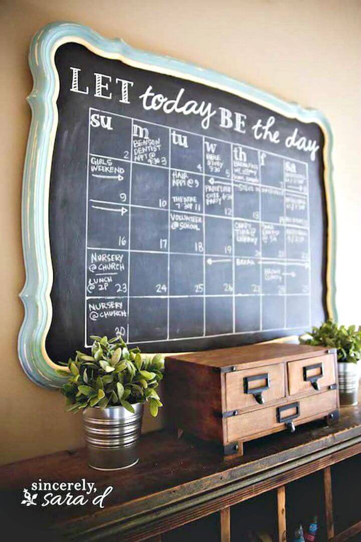 Easy How to Build Chalkboard Calendar Entryway Tutorial