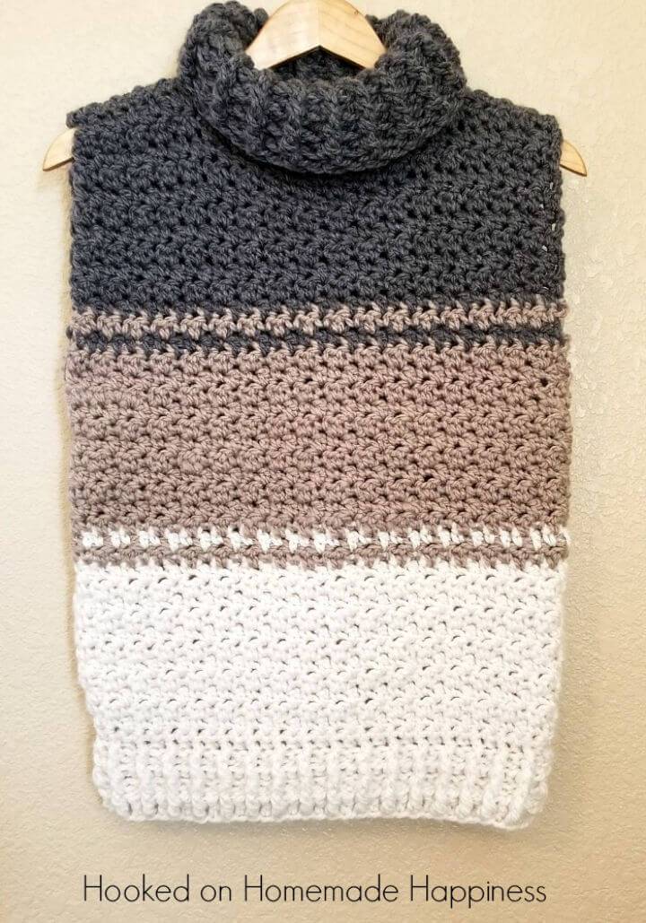  Easiest Crochet Cowl Sweater Vest Pattern
