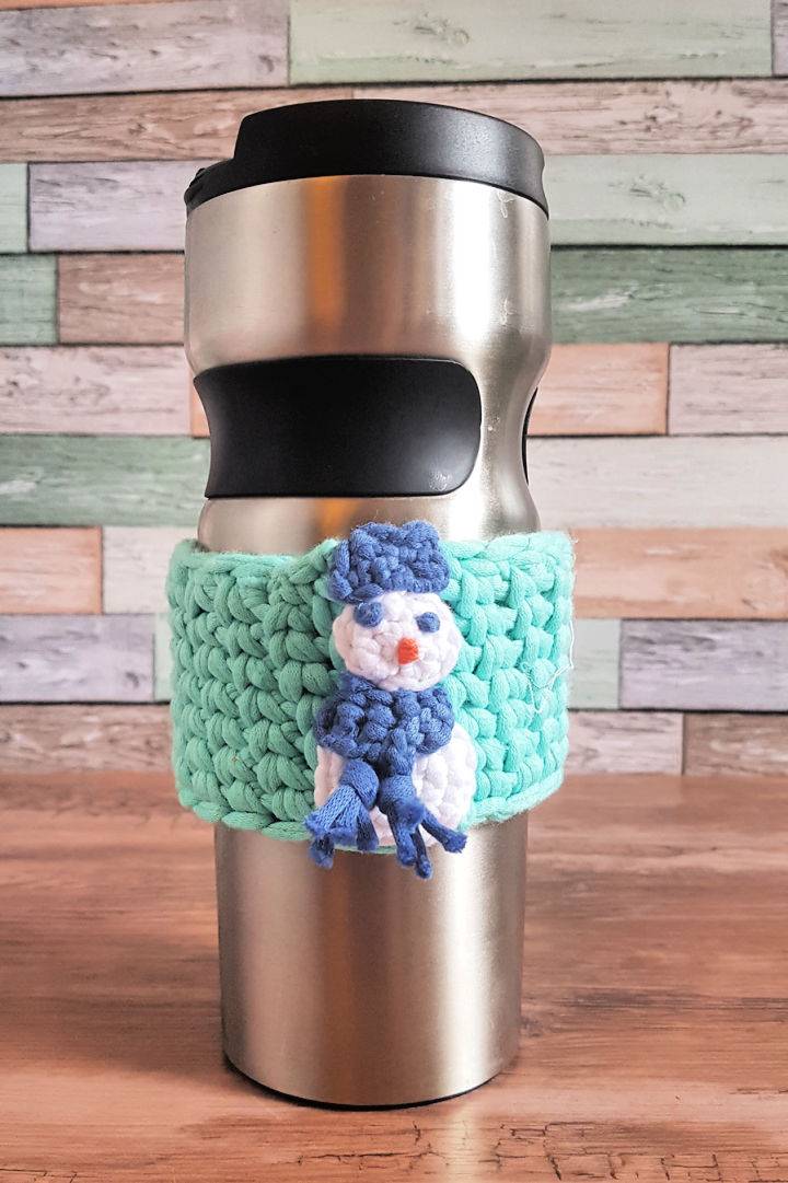 Easy Crochet Snowman Cup Cozy Pattern