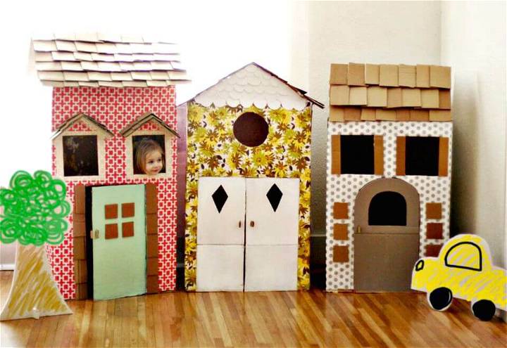 Super Fun DIY Cardboard Playhouses for Kids 