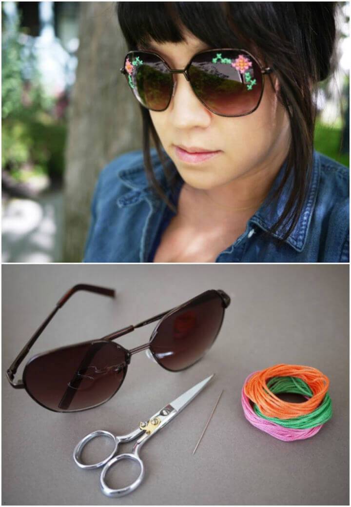Easy DIY Embroidered Sunglasses