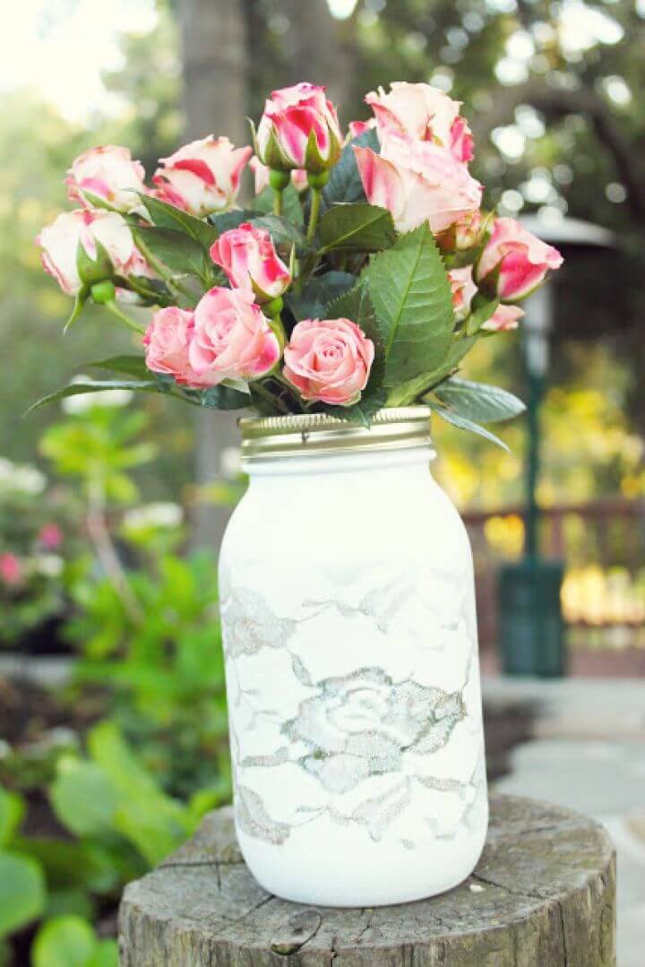 Easy DIY Lace Vase