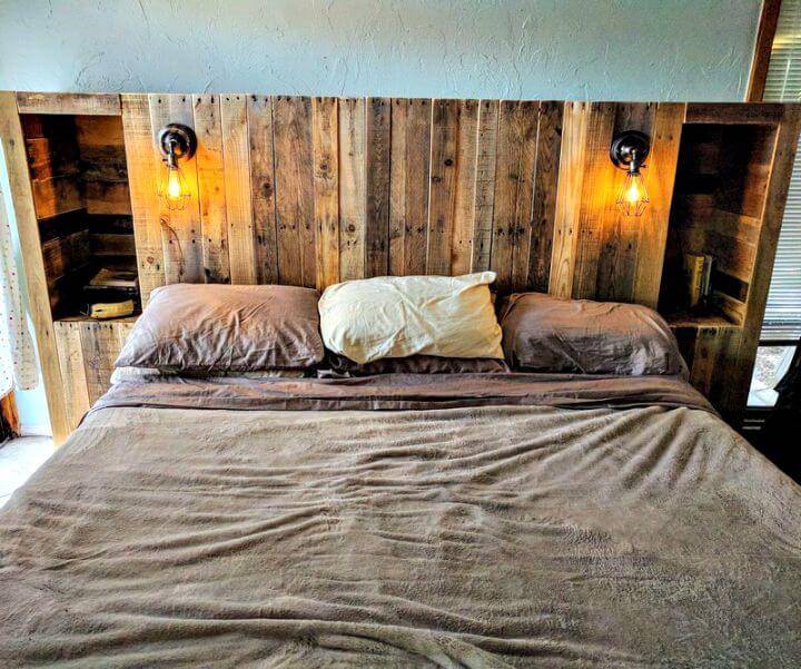 Easy How to DIY Pallet Wood Headboard with a Secret