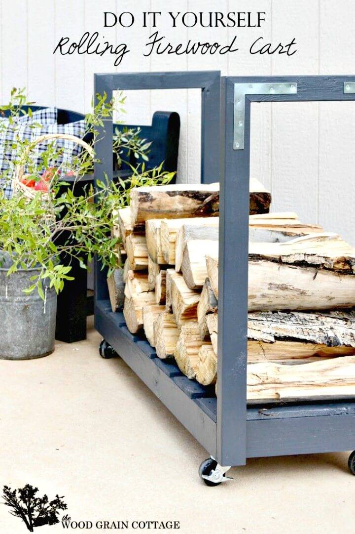 Build Rolling Firewood Cart - Easy to DIY