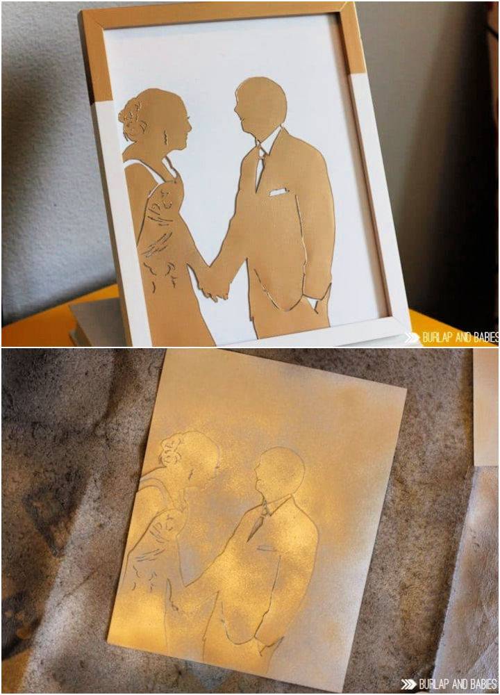 Easy DIY Wedding Picture Silhouette