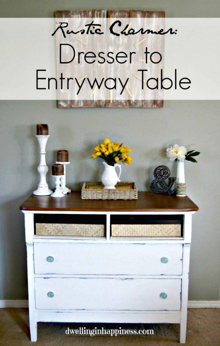 How To Turn Dresser Into Entryway Table Tutorial