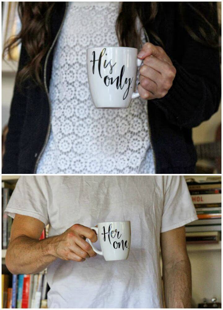 Easy to Make His and Her Mugs