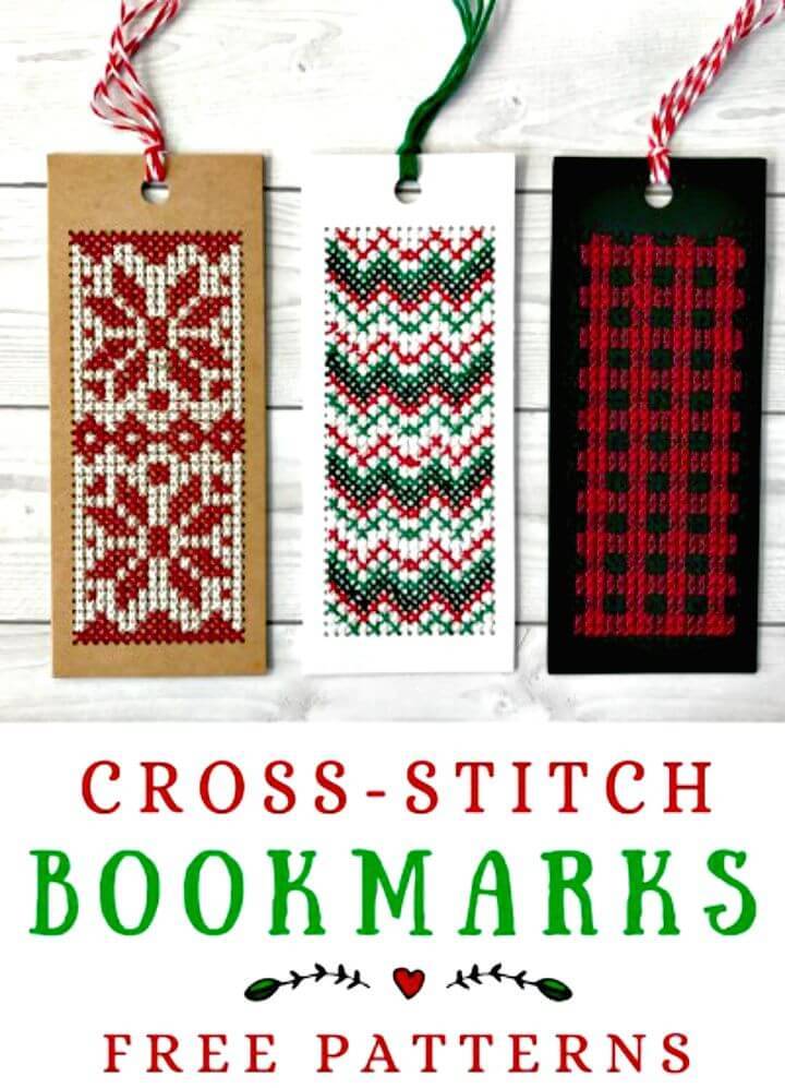 DIY  Winter Cross-stitch Bookmarks