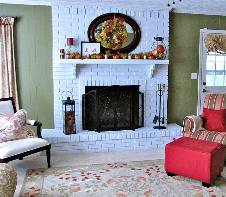 Elegant White Brick Fireplace