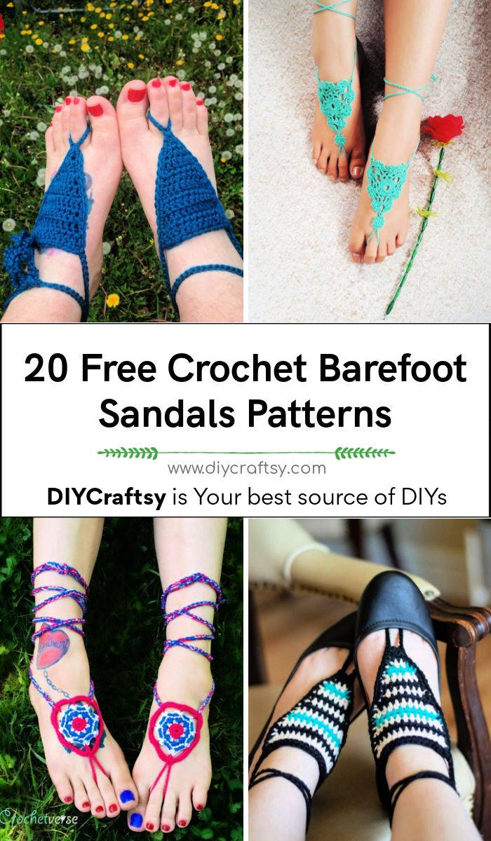 free crochet barefoot sandals pattern