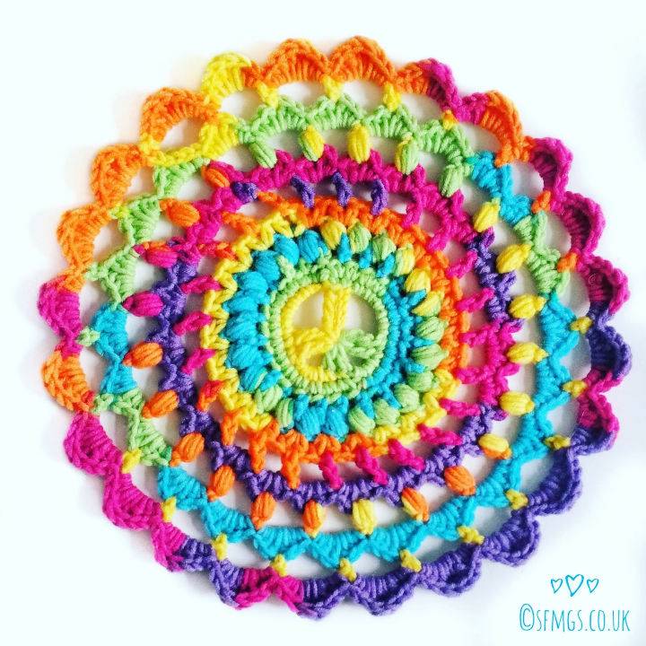 Free Crochet Peace Out Mandala Pattern