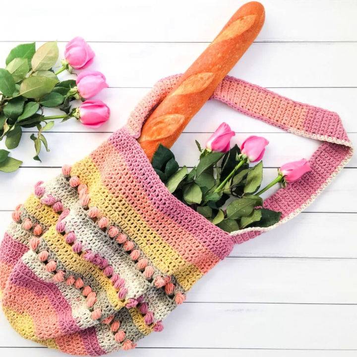 Gathering Rosebuds Crochet Market Bag Pattern