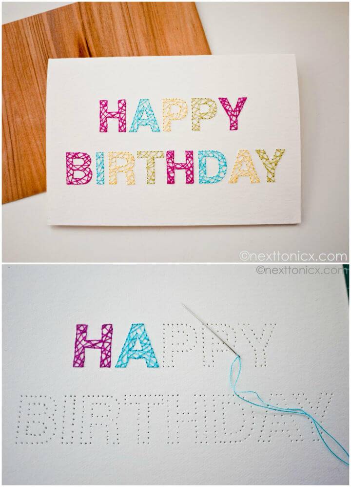 Happy Birthday Embroidery Card
