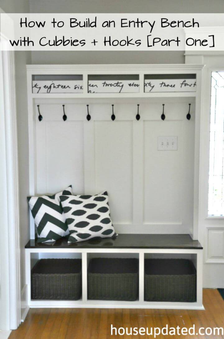 How To Build An Entry Bench With Cubbies And Hooks Tutorial