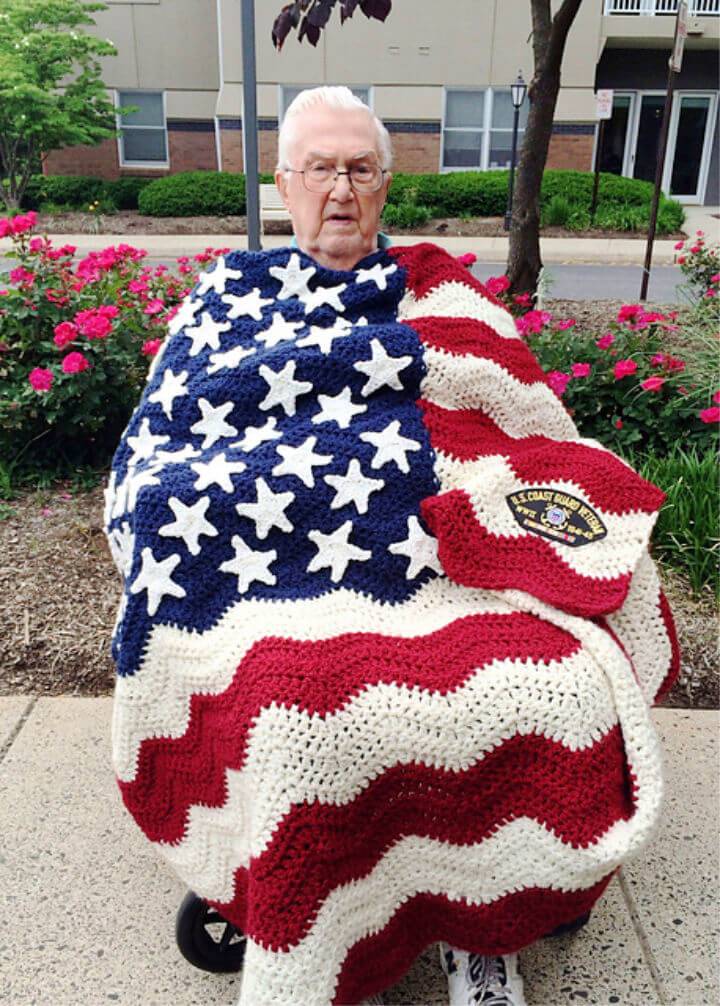 How to Crochet Wavy American Flag - Free Pattern