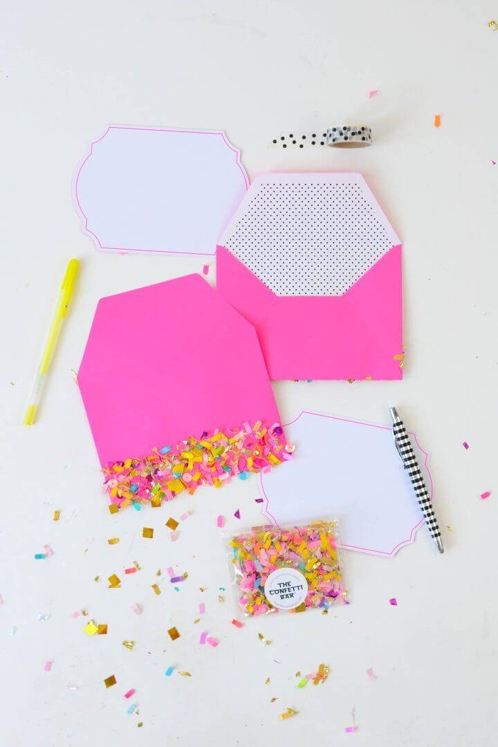 How To Decorate An Envelope With Confetti
