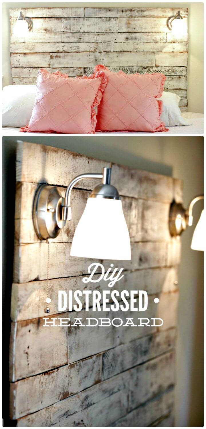 How To DIY Distressed Headboard Out Of Pallet Tutorial