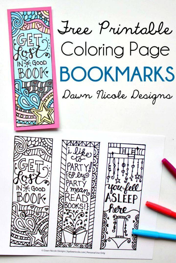 DIY Coloring Page Bookmarks