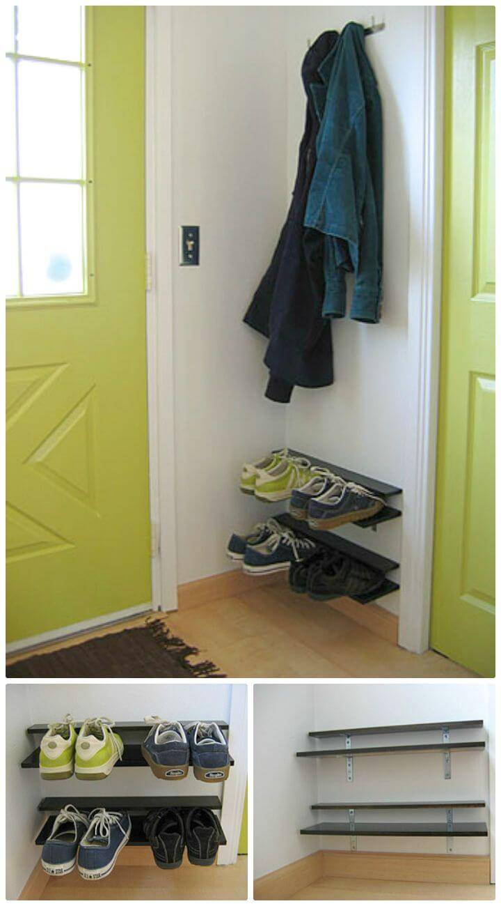 Make Your Own Entryway Shoe Rack Tutorial