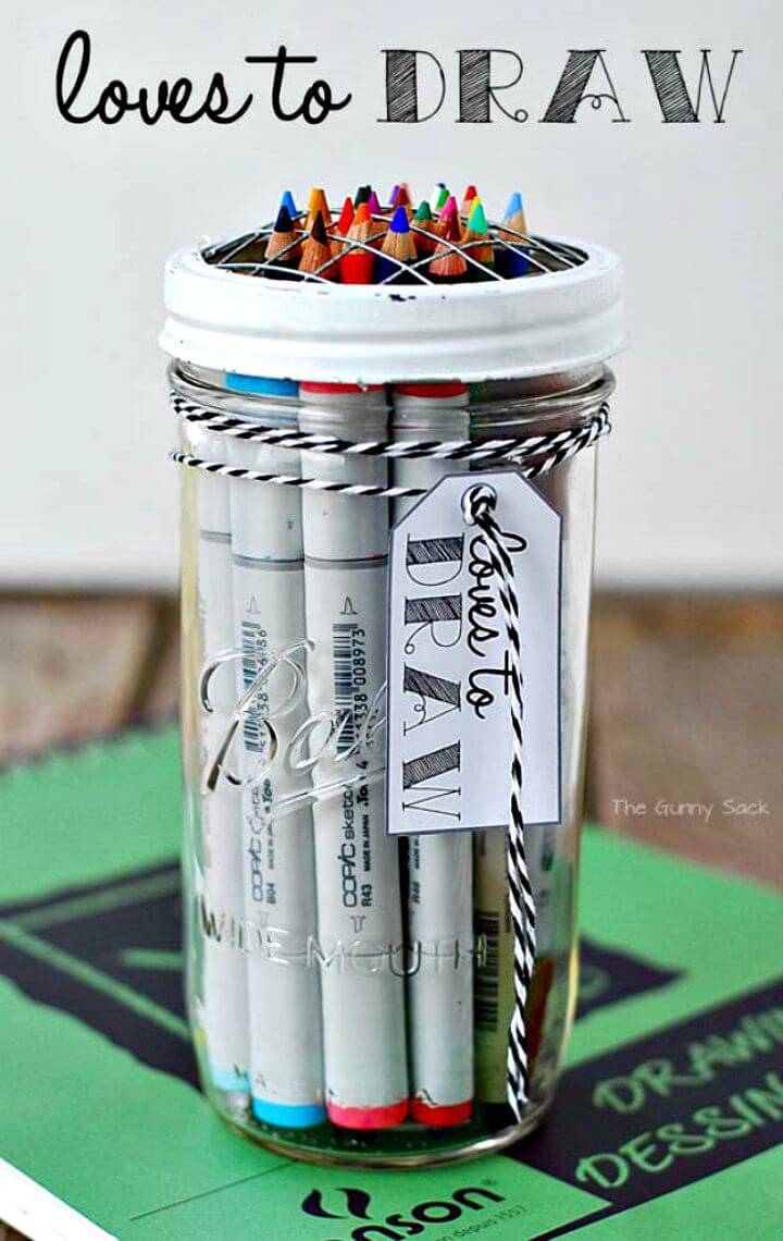 Easy How To Draw Gift In A Jar