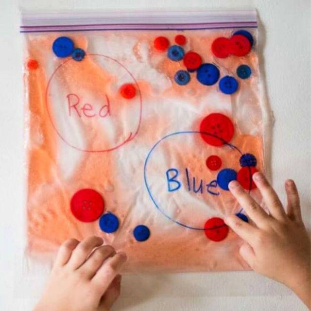 Make a Color Sorting Sensory Bag