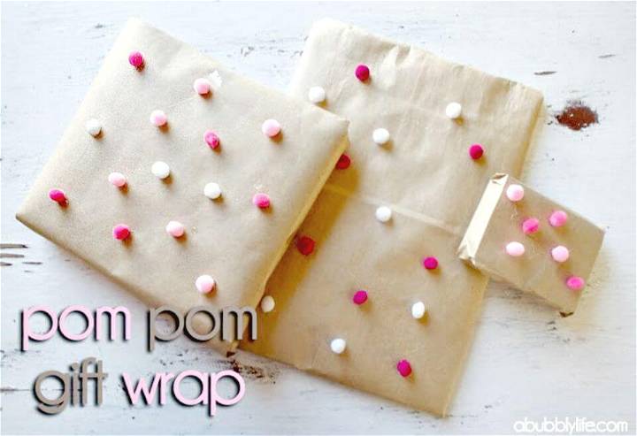 DIY Pom Pom Wrapping Paper