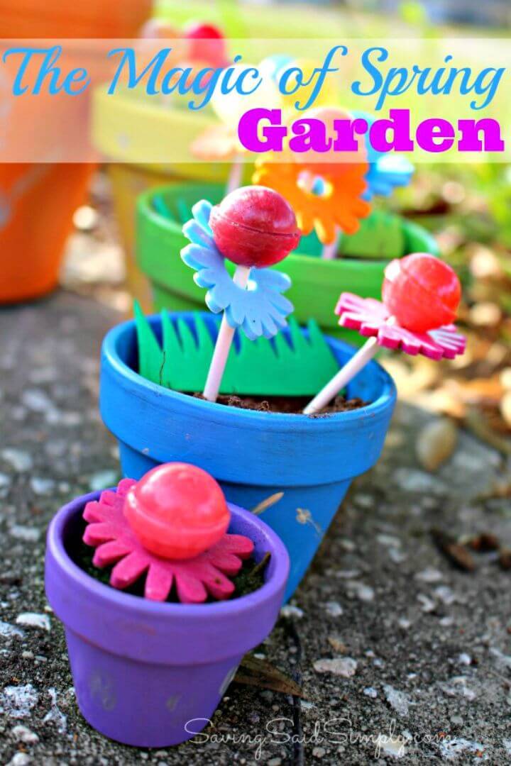 DIY Spring Garden for Kids with Dum Dums Lollipops