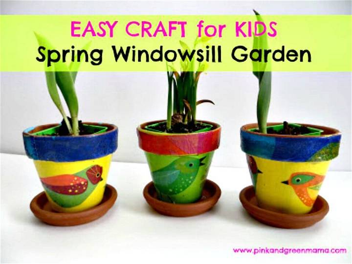 Easy to Make Spring Windowsill Garden for Children