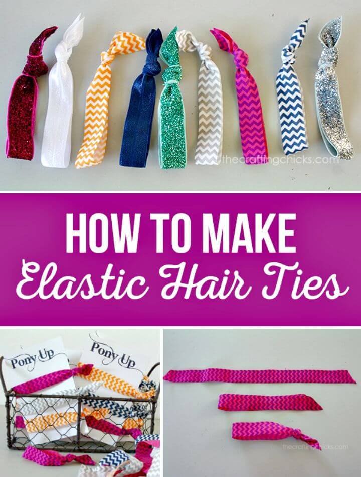 Make Your Own Elastic Hair Ties - DIY Mothers Day Gifts and Craft Ideas
