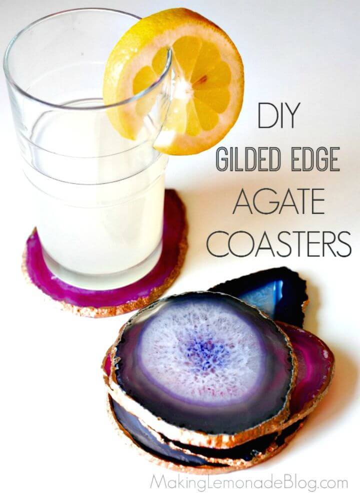 Make Gilded Edge Agate Coasters - DIY Mothers Day Gifts