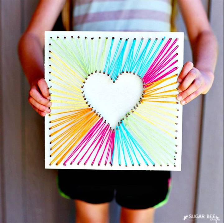 Make Your Own Heart String Art - DIY Mothers Day Gifts
