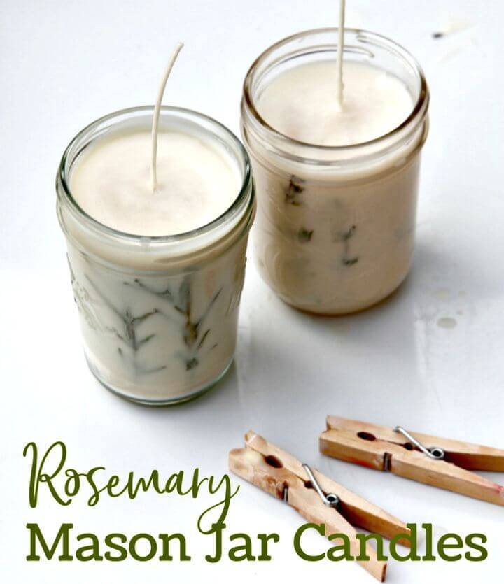 Make Your Own Rosemary Pressed Herb Candles - DIY