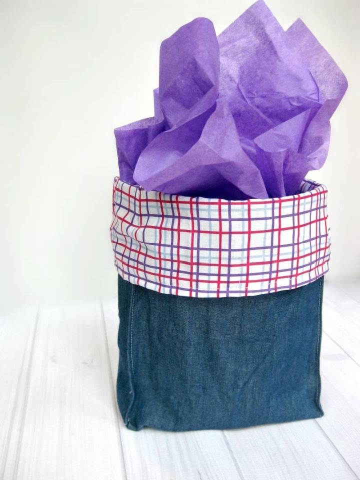 DIY Gift Bag With Fabric and Jean
