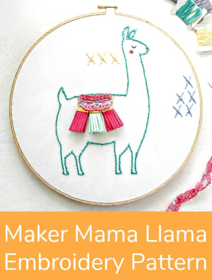 Mama Llama Embroidery Pattern