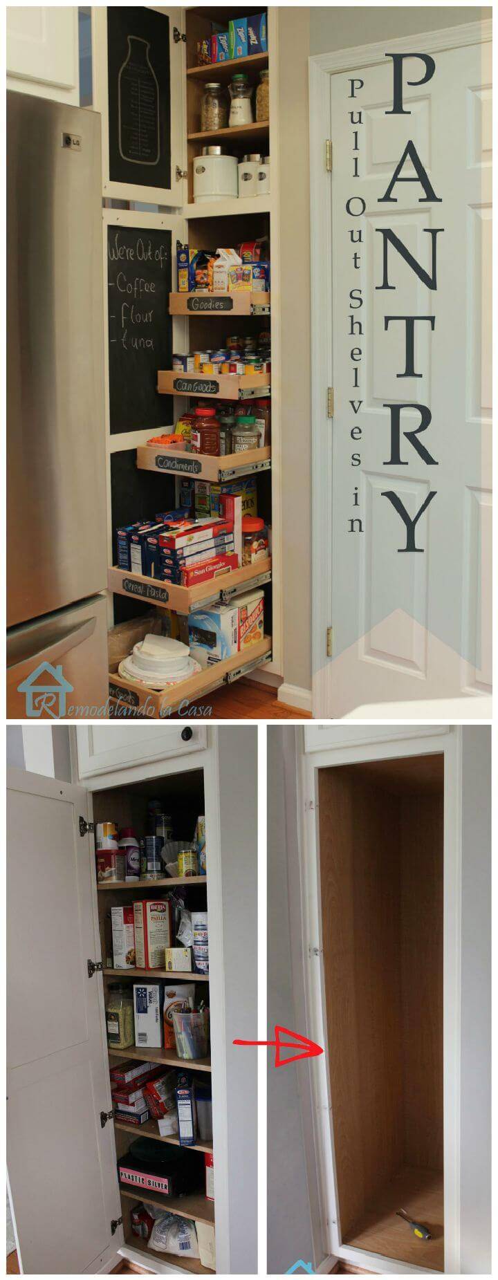 Pull out shelves in pantry