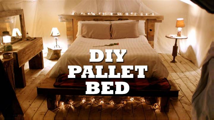 Rustic Pallet Bed and Headboard