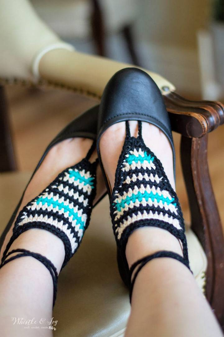 Pretty Crochet Serape Barefoot Sandals Pattern