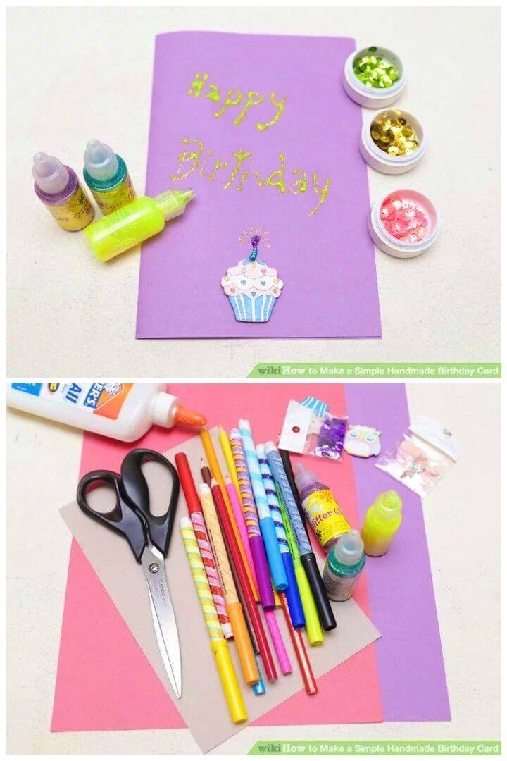Simple DIY Handmade Birthday Card, easy to make birthday card idea