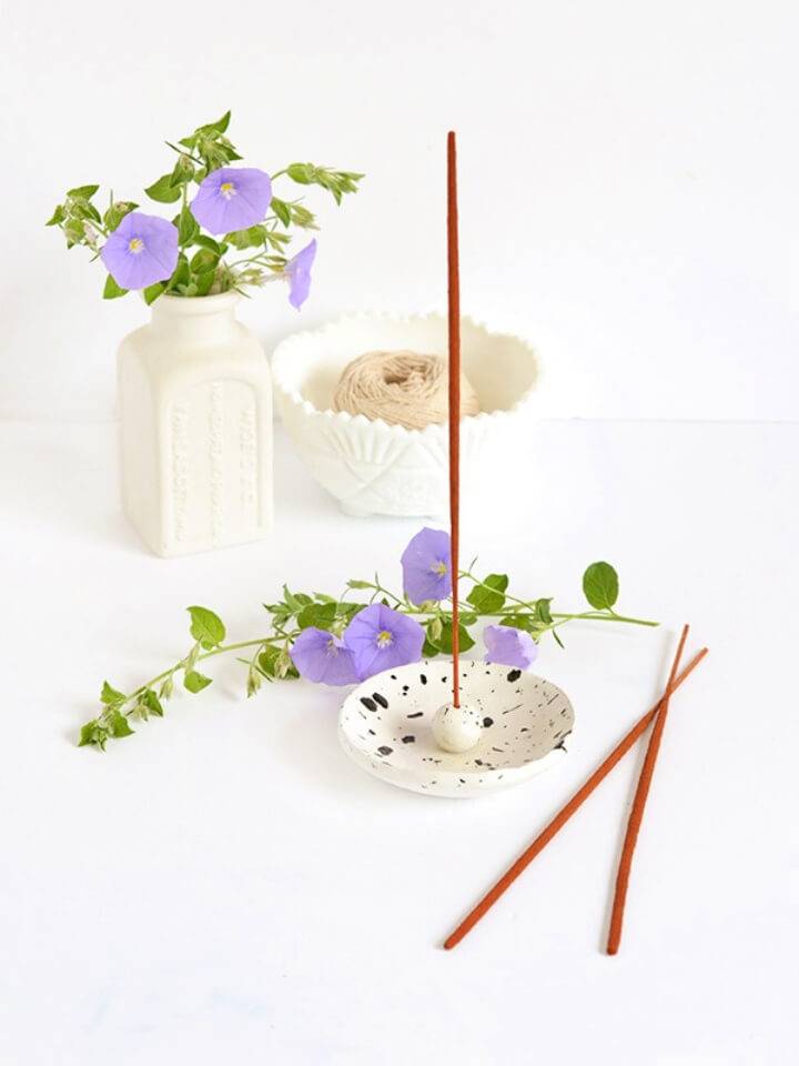 Spotted Air Dry Clay Incense Holder